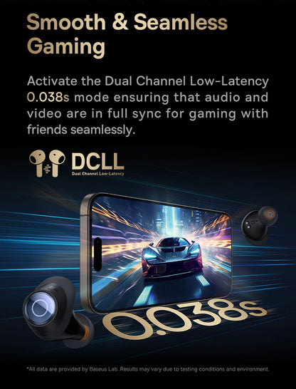 Baseus Bowie MA10 Pro ANC Earbuds – 48dB Hybrid ANC, Bluetooth 5.3, 40Hr Battery, 4-Mic ENC