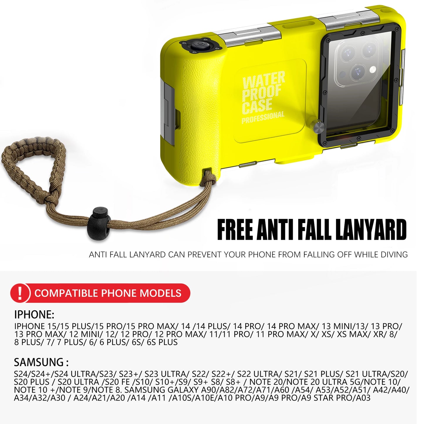 IP68 Waterproof Phone Case – 15m Depth, Universal 6.9"