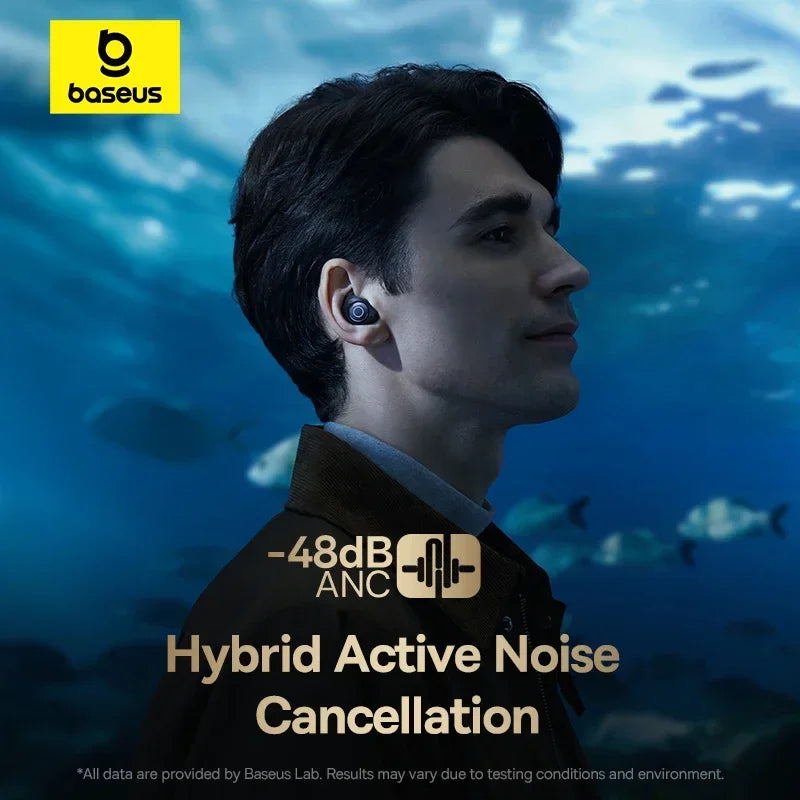 Baseus Bowie MA10 Pro ANC Earbuds – 48dB Hybrid ANC, Bluetooth 5.3, 40Hr Battery, 4-Mic ENC