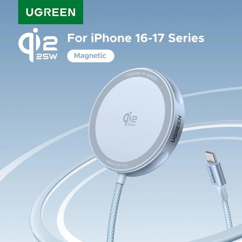 UGREEN Magflow 25W Qi2 Wireless Charging Pad – iPhone 16 & 17