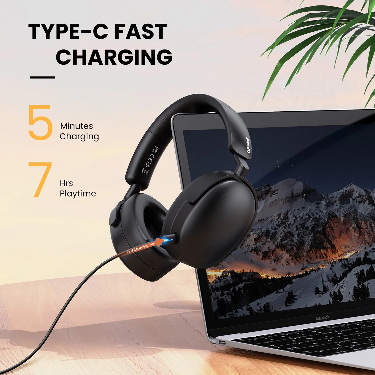 Oneodio SuperEQ A200 Wireless Over-Ear Headphones – ANC, Hi-Res Audio, 100H Battery