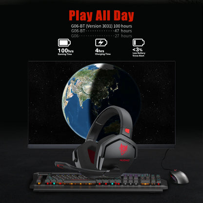 NUBWO G06 Dual Wireless Gaming Headset – 2.4G & Bluetooth, 7.1 Surround, ENC Mic, PC PS4 PS5