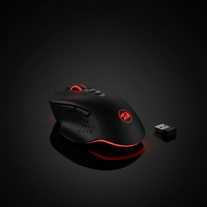 Redragon M656 Gainer Wireless Gaming Mouse – 4000 DPI, 2.4GHz, 7 Macro Buttons, Red LED