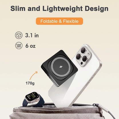 3-in-1 Foldable Magnetic Wireless Charging Station – Travel Ready