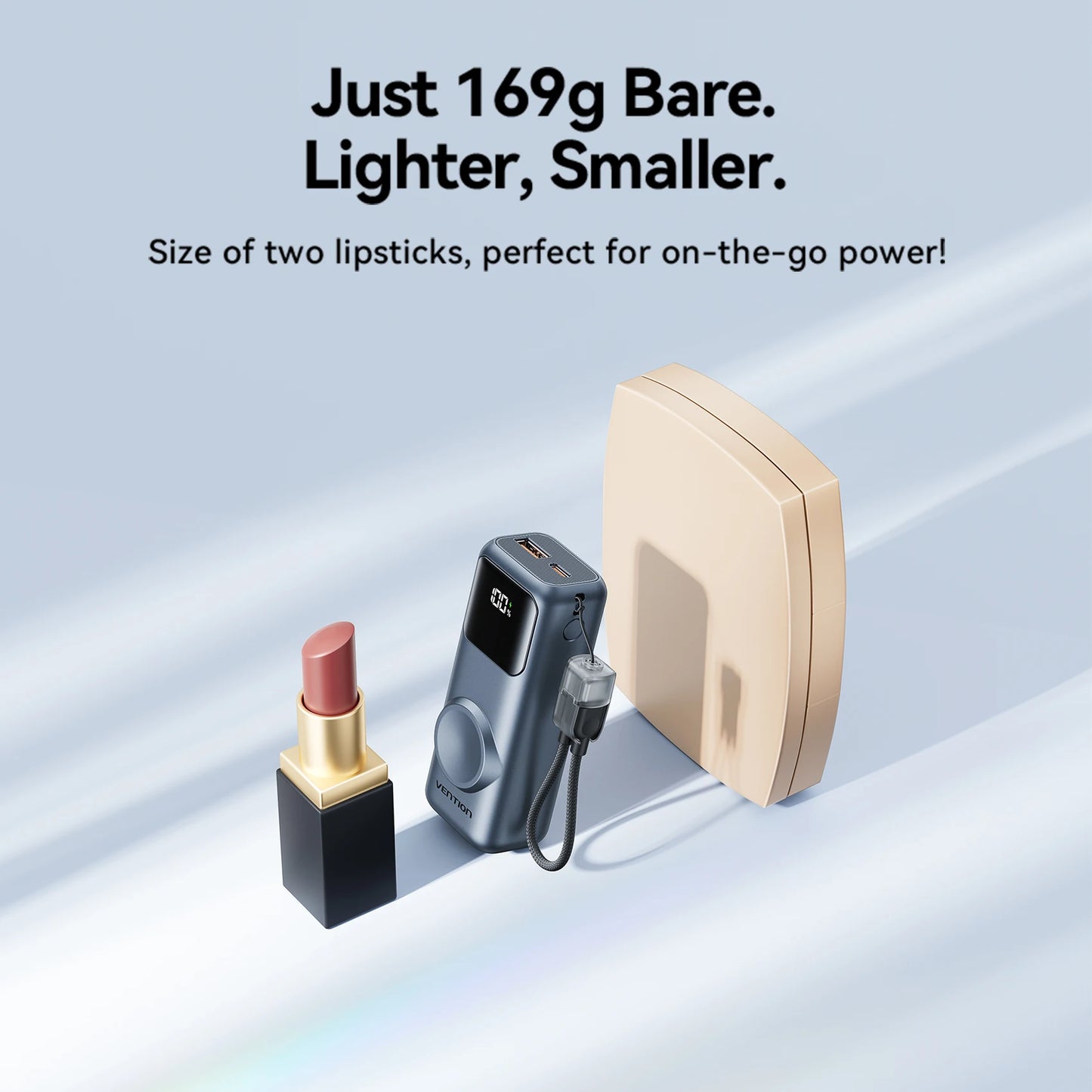 Vention 10000mAh Power Bank – 22.5W, Wireless Charging, Apple Watch Charger, Digital Display