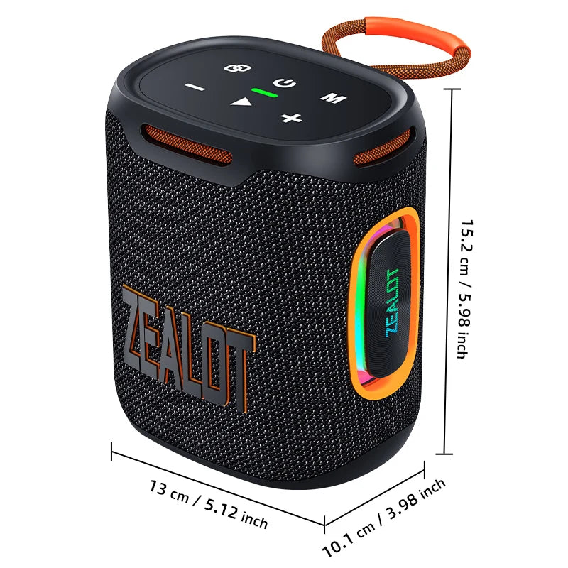 ZEALOT S122 25W Portable Bluetooth Speaker – IPX6 Waterproof, HiFi Stereo, TWS, 20Hr Battery