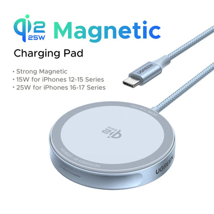 UGREEN Magflow 25W Qi2 Wireless Charging Pad – iPhone 16 & 17