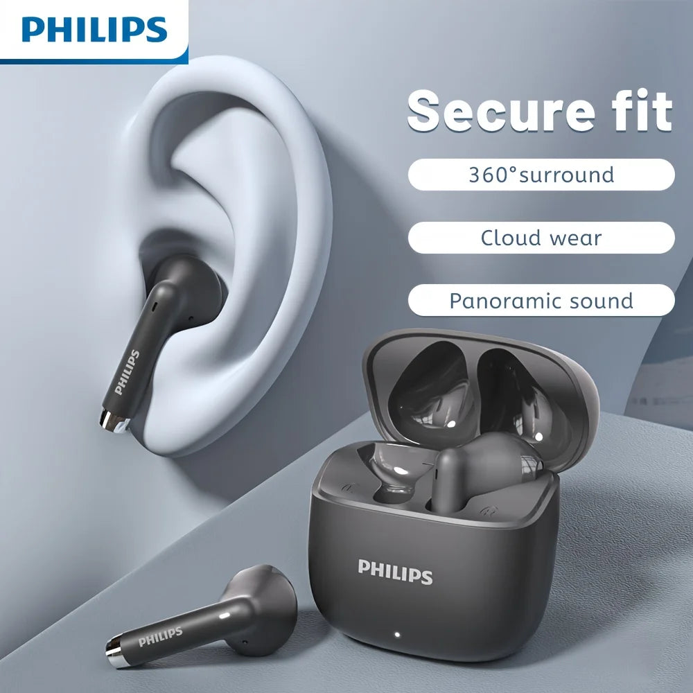 Philips Wireless Earbuds 2025 – Bluetooth 6.0, Low Latency, Sound Isolation, Built-in Mic