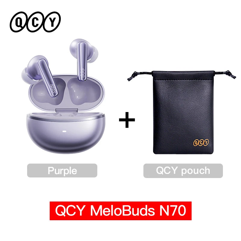 QCY MeloBuds N70 Wireless Earbuds – Adaptive ANC, LDAC Hi-Res, 50H Battery