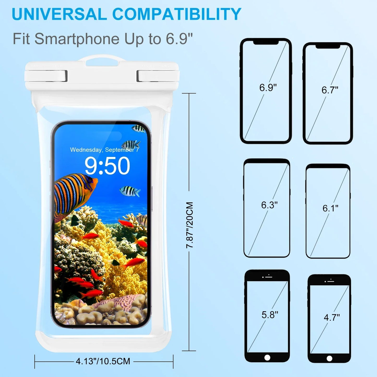 HAISSKY Waterproof Phone Pouch – Clip & Lanyard, Touch Sensitive