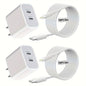 40W Dual USB-C Fast Charging Wall Charger – iPhone Compatible (2-Pack)