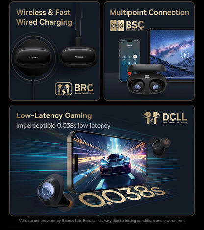Baseus Bowie MA10 Pro ANC Earbuds – 48dB Hybrid ANC, Bluetooth 5.3, 40Hr Battery, 4-Mic ENC