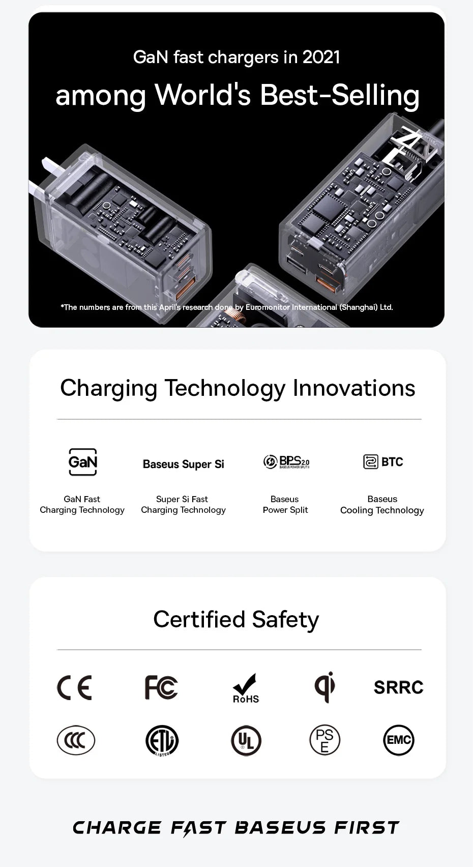Baseus 65W Car Charger — 3-Port USB-C & USB-A, Fast Charging