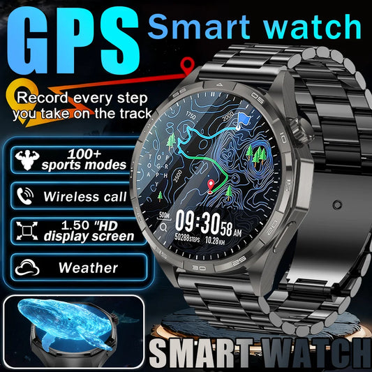 New WATCH 6 Pro Smart Watch Men HD AMOLED Screen GPS Motion trajectory HeartRate Bluetooth Call 1.52" SmartWatch IP68 waterproo