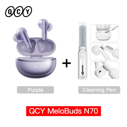 QCY MeloBuds N70 Wireless Earbuds – Adaptive ANC, LDAC Hi-Res, 50H Battery