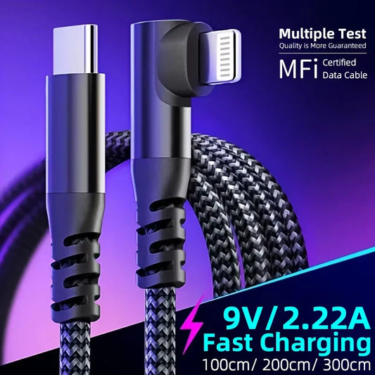 LAIHONEN USB-C to Lightning Fast Charging Cable – Nylon Braided