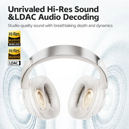 QCY ANC Wireless Headphone H3S 56dB Noise Canceling Hi-Res 3D Spatial Audio Earphone with LDAC Bluetooth 6.0 Over Ear Headset