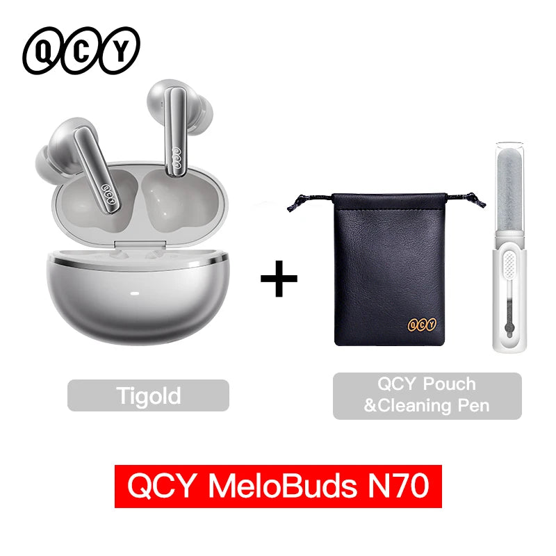 QCY MeloBuds N70 Wireless Earbuds – Adaptive ANC, LDAC Hi-Res, 50H Battery