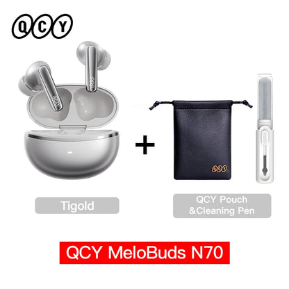 QCY MeloBuds N70 Wireless Earbuds – Adaptive ANC, LDAC Hi-Res, 50H Battery