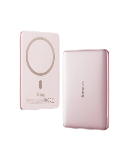 Baseus 5000mAh Magnetic Power Bank – 15W Wireless, 20W Wired, Card-Slim, MagSafe Compatible