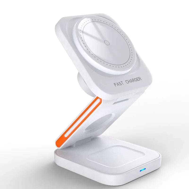 3-in-1 Foldable Magnetic Wireless Charging Station – iPhone, Watch & AirPods