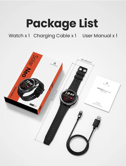HAYLOU Solar Neo Smartwatch – 1.53" HD Display, 24H Health Monitoring, Bluetooth Calling