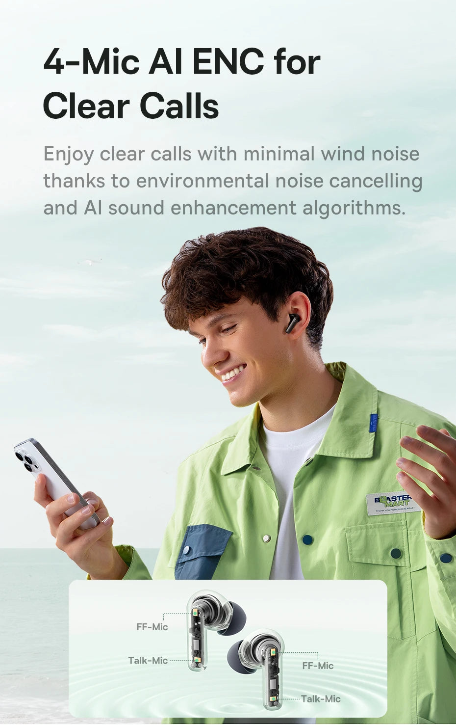 Baseus Bass EP10 ANC Earbuds – -43dB Noise Cancelling, Bluetooth 6.0, 41Hr Battery, 4-Mic ENC