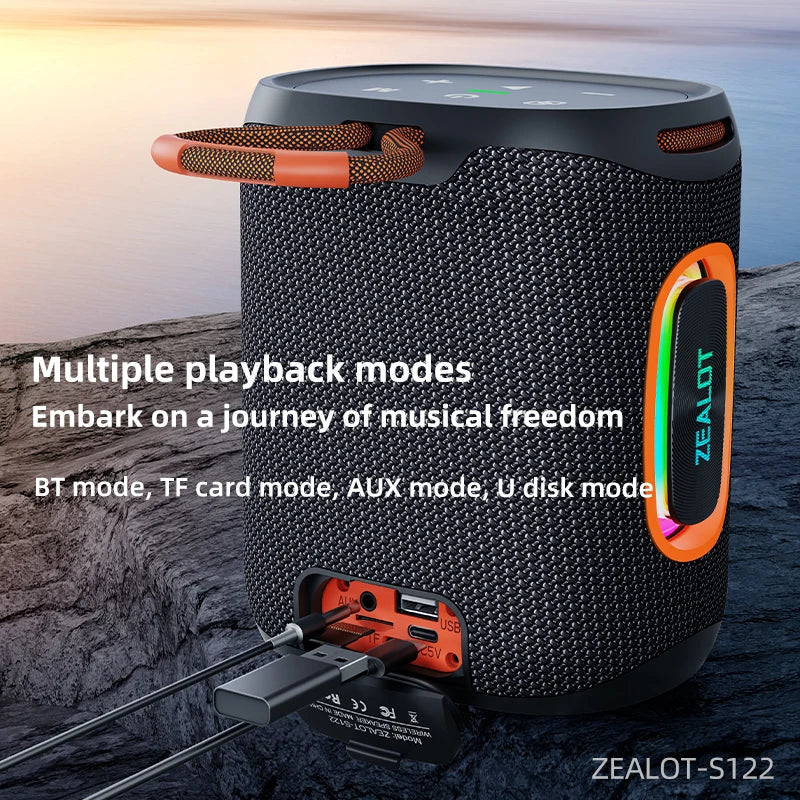 ZEALOT S122 25W Portable Bluetooth Speaker – IPX6 Waterproof, HiFi Stereo, TWS, 20Hr Battery
