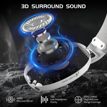 ATTACK SHARK L80 Ultra-Light Wireless Gaming Headset — Tri-Mode, PC/PS5/Xbox/Switch