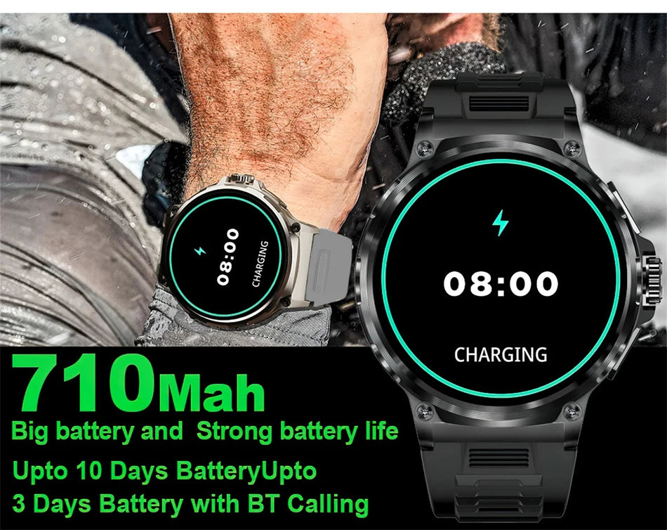 2026 New GPS Track Smart Watch Men 1.85-Inch HD AMOLED Screen 710 Mah Battery Sport Bluetooth Call Smartwatch For Android IOS