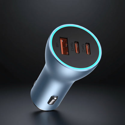 Baseus 65W Car Charger — 3-Port USB-C & USB-A, Fast Charging