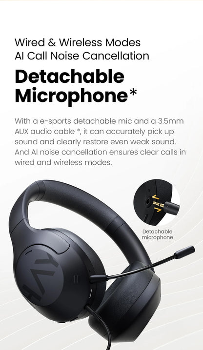 HAYLOU S30 ANC Over-Ear Headphones – 43dB Adaptive ANC, LDAC Hi-Res, 80Hr Battery, Memory Foam