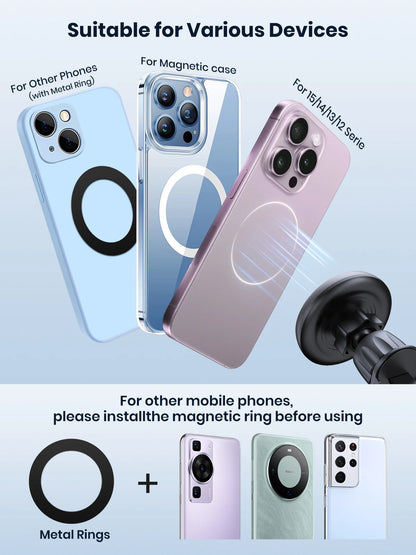 TOPK 360° Magnetic Car Phone Mount – 20 Strong Magnets