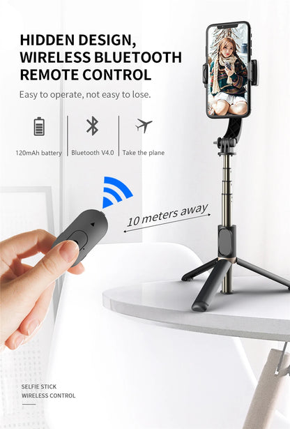FGCLSY Gimbal Stabilizer Selfie Stick – Foldable Tripod with Bluetooth Shutter