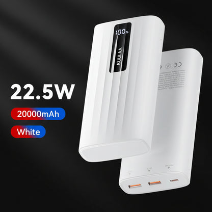 KUULAA Power Bank 22.5W – 10000mAh / 20000mAh, PD Fast Charge, Digital Display, USB-C + USB-A