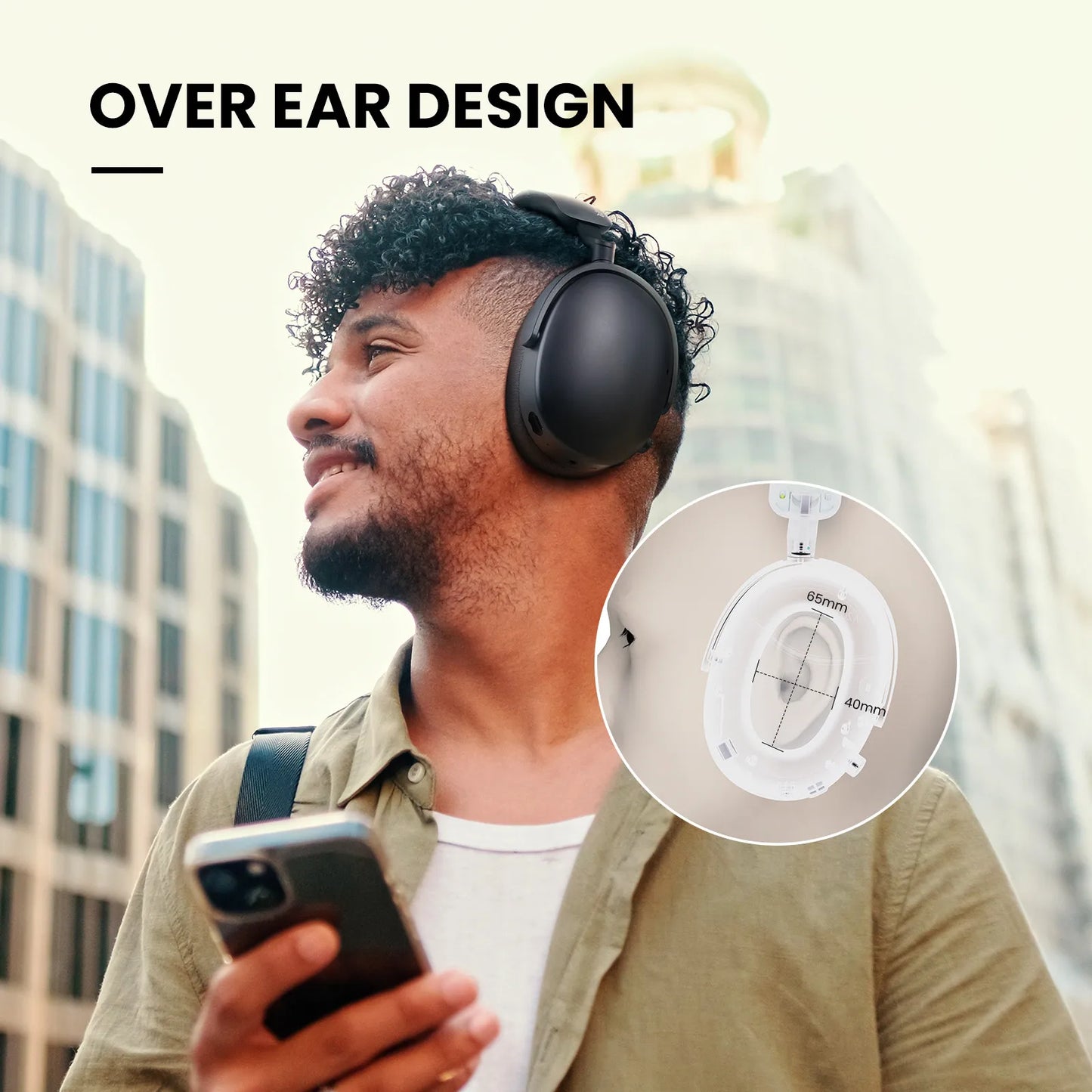 Oneodio SuperEQ A200 Wireless Over-Ear Headphones – ANC, Hi-Res Audio, 100H Battery