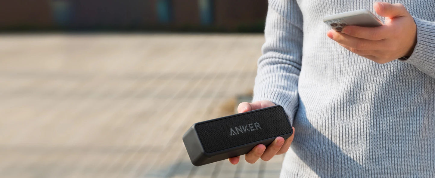 Anker Soundcore 2 Portable Bluetooth Speaker – Stereo Sound, IPX7, 24H Battery (Refurbished)