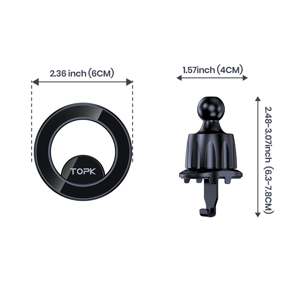 TOPK MagSafe Magnetic Car Phone Mount – Air Vent