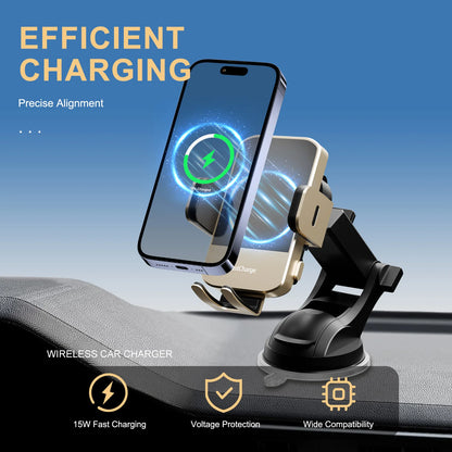 15W Wireless Car Charger & Phone Holder Mount