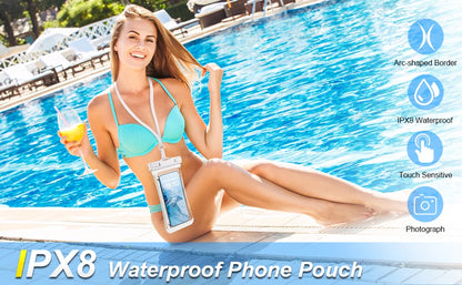 HAISSKY Waterproof Phone Pouch – Clip & Lanyard, Touch Sensitive