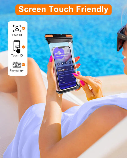 HAISSKY Waterproof Phone Pouch – Clip & Lanyard, Touch Sensitive