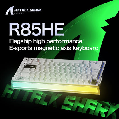 ATTACK SHARK R85HE Magnetic Axis Gaming Wire Keyboard 8KHz Rate 0.005mm RT Precision Adjustable 5 Layer Soundproof Filling RGB