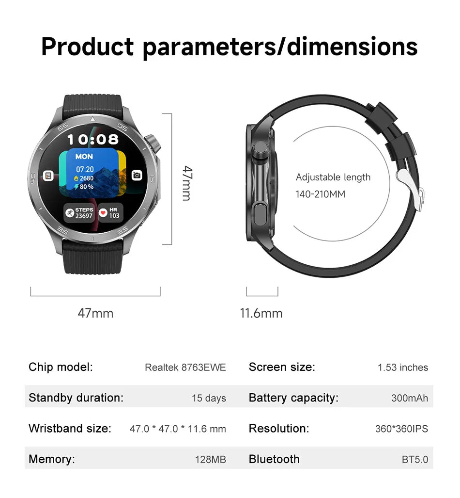 OPPO Watch X2 Smartwatch – GPS, Heart Rate, AI Voice, Bluetooth Calling