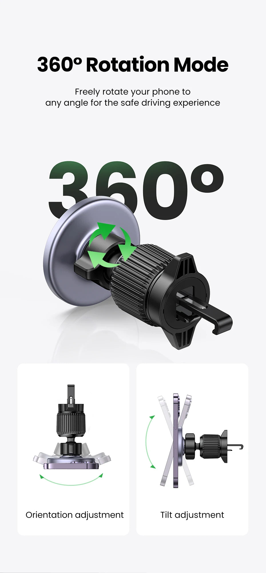 UGREEN Magnetic Car Phone Holder – MagSafe Compatible