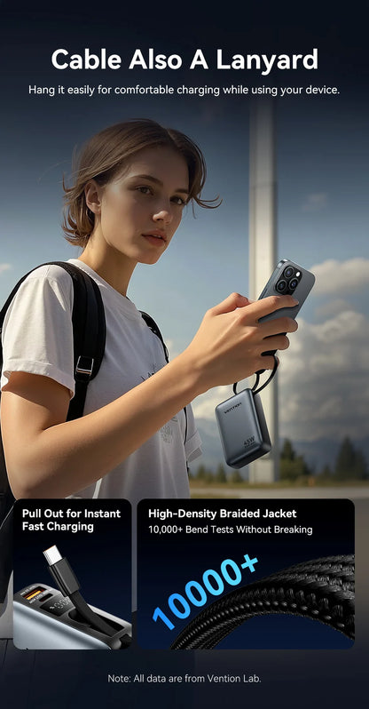 Vention 20000mAh Power Bank – 45W Fast Charging