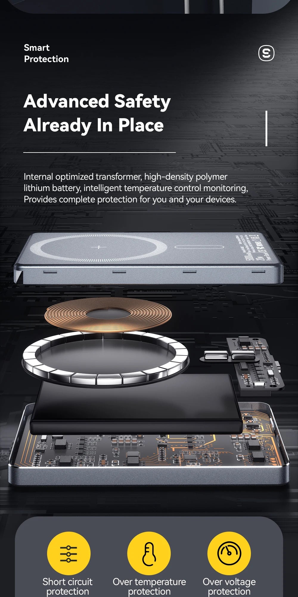 Essager Slim Magnetic Power Bank — 5000mAh, 20W Wireless, MagSafe iPhone 14–17