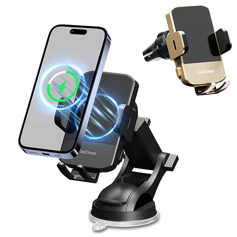 15W Wireless Car Charger & Phone Holder Mount