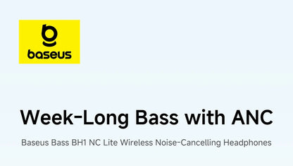 Baseus Bass EH10 NC ANC Headphones  -45dB Noise Cancelling, Bluetooth 6.0, 80Hr Battery, Spatial Audio