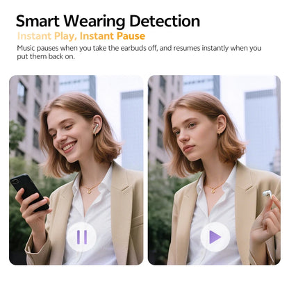 QCY MeloBuds N70 Wireless Earbuds – Adaptive ANC, LDAC Hi-Res, 50H Battery