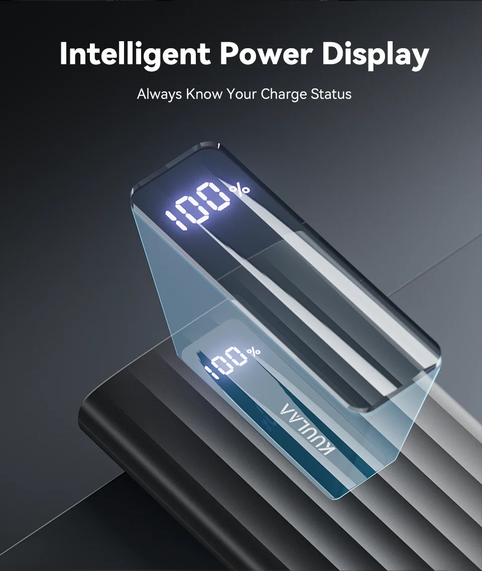 KUULAA Power Bank 22.5W – 10000mAh / 20000mAh, PD Fast Charge, Digital Display, USB-C + USB-A